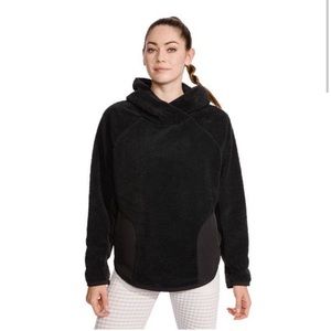 Nike Pullover Womens Large Black Sherpa Long Sleeve Pockets Warm Athleisure